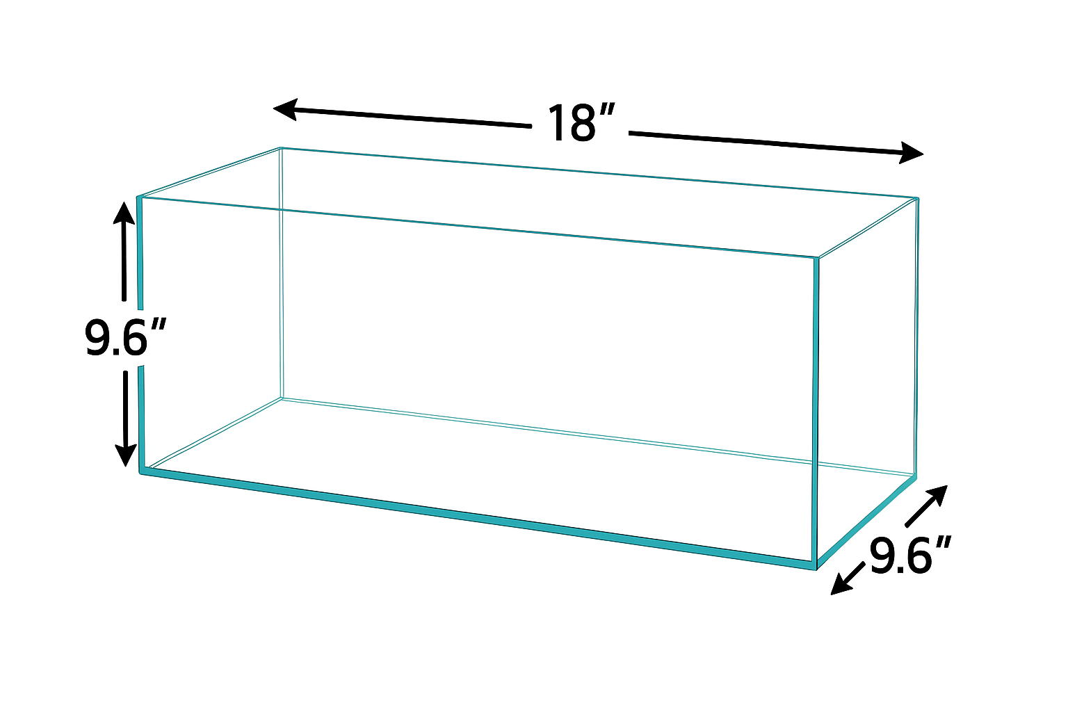 24 Liters Glass Aquarium